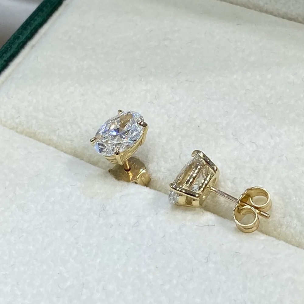 Harper Grace 18K Gold Over Sterling Silver Oval Stud Earrings - Picture 7 of 15